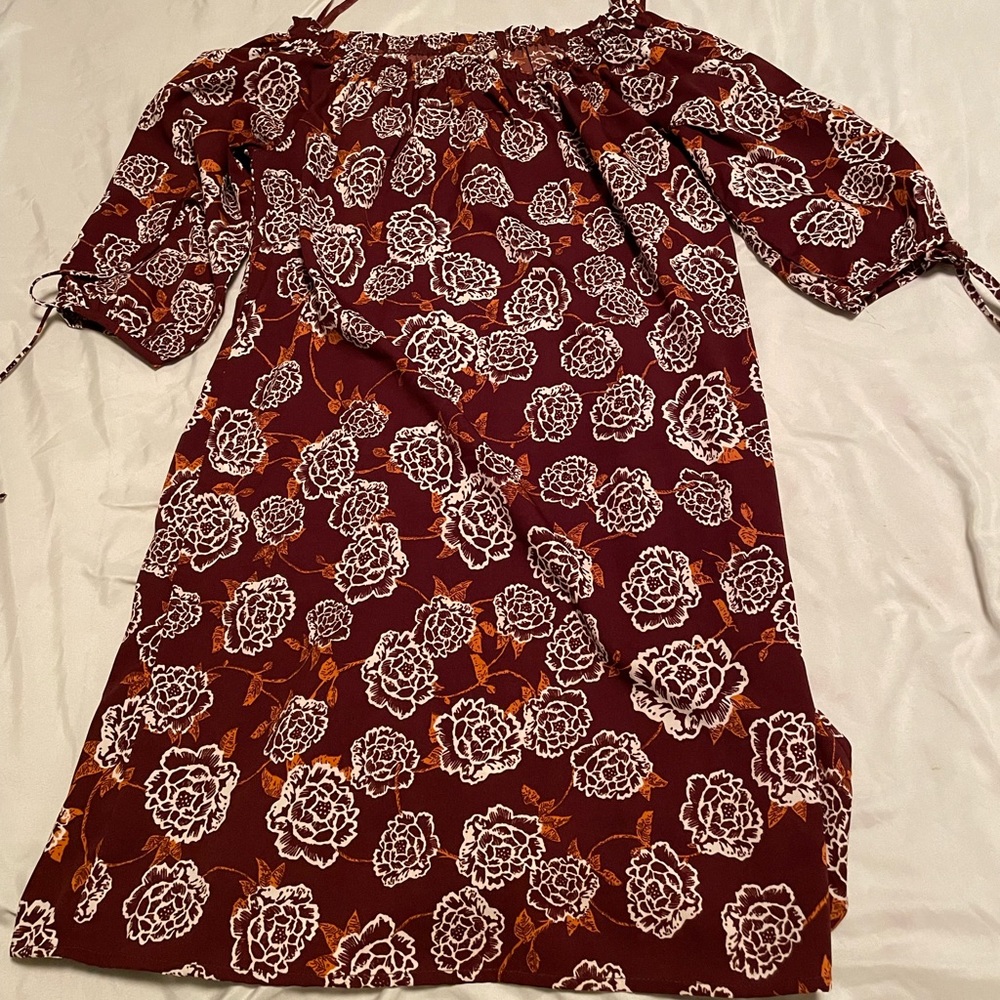 Rose Off the Shoulder Dress